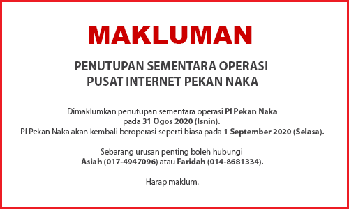 NOTIS PENUTUPAN PI 31 OGOS 2020